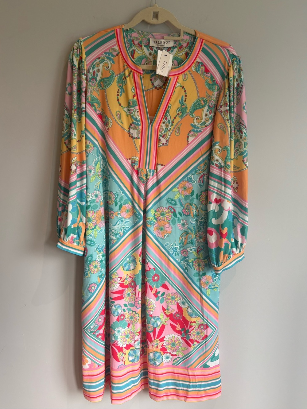 Hale Bob Multicolor Paisley & Floral Tunic Dress